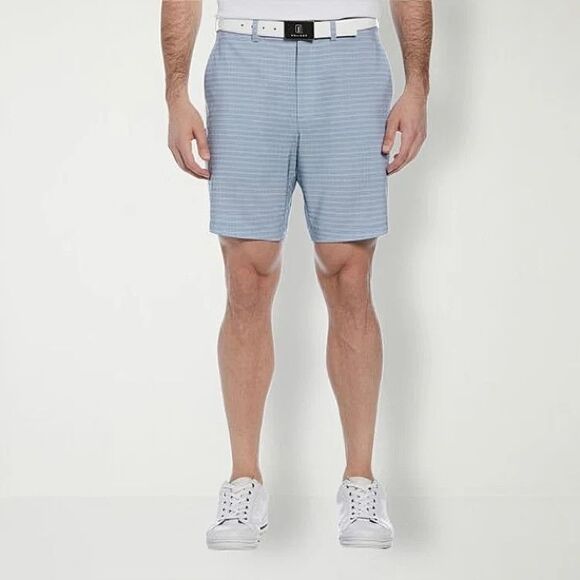 PGA TOUR Men's Stretch Striped 8" Golf Shorts Moisture Wicking Tradewinds Gray44 - Picture 1 of 6